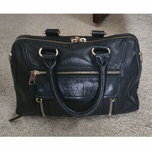 Black Cynthia Rowley Leather Satchel Handbag